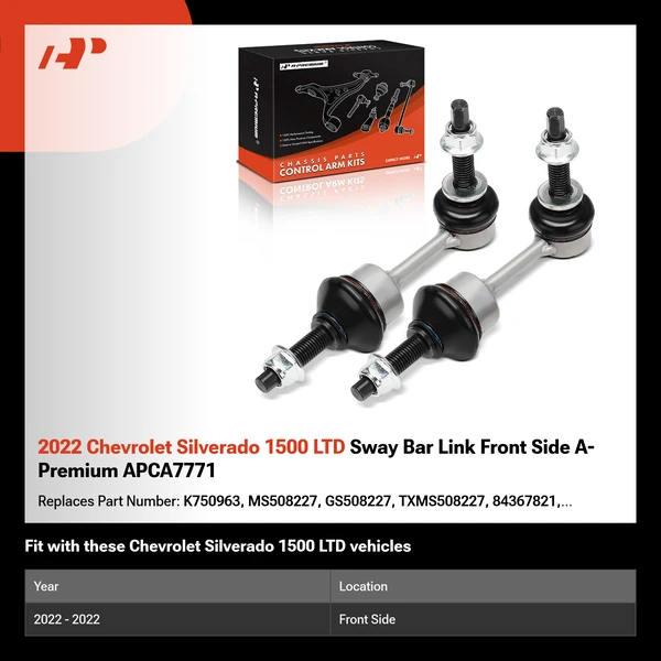 2022 Chevrolet Silverado 1500 LTD Sway Bar Link Front Side A-Premium APCA7771