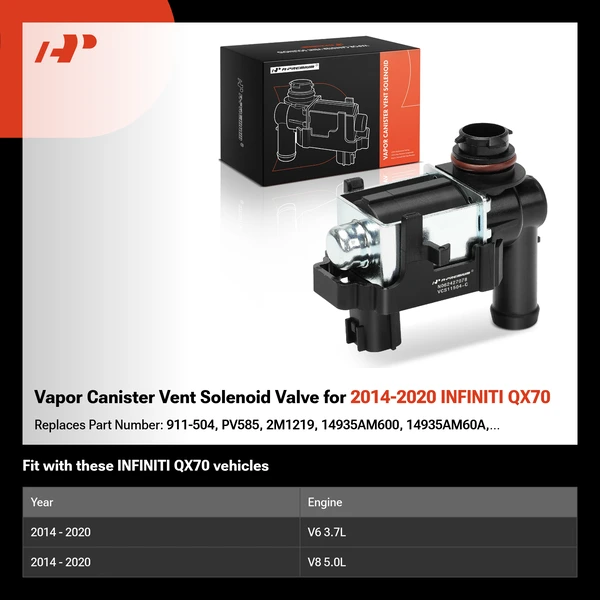 Vapor Canister Vent Solenoid Valve for 2014-2020 INFINITI QX70