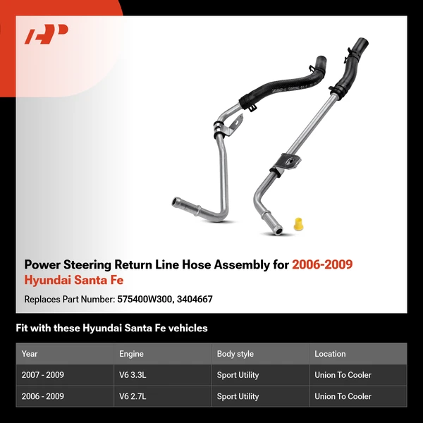 Power Steering Return Line Hose Assembly for 2006-2009 Hyundai Santa Fe