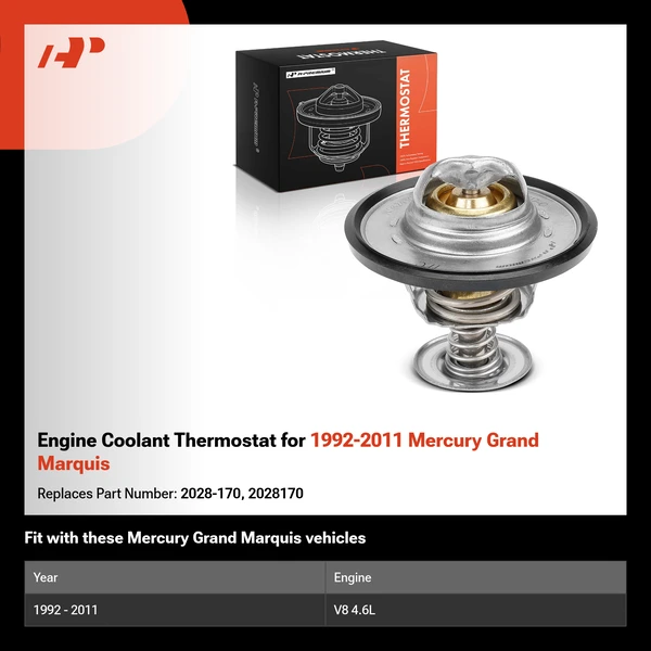 Engine Coolant Thermostat for 1992-2011 Mercury Grand Marquis