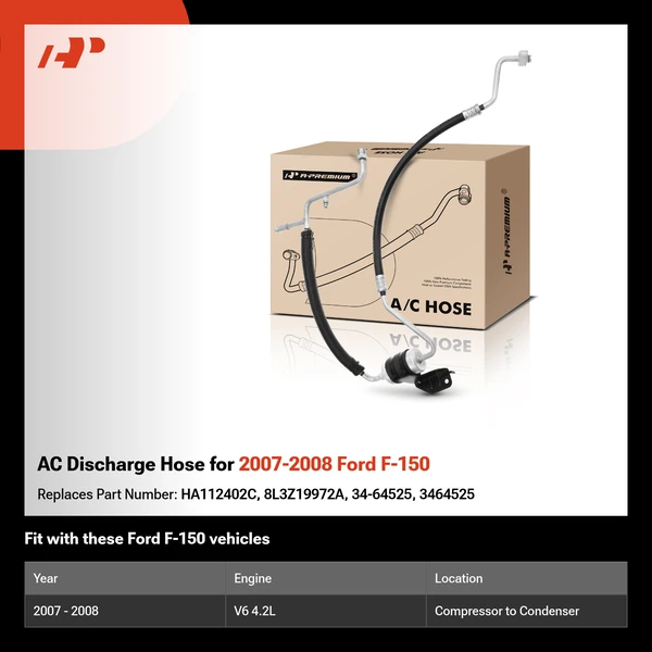 AC Discharge Hose for 2007-2008 Ford F-150