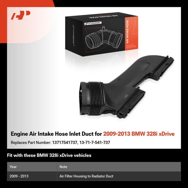 Engine Air Intake Hose Inlet Duct for 2009-2013 BMW 328i xDrive
