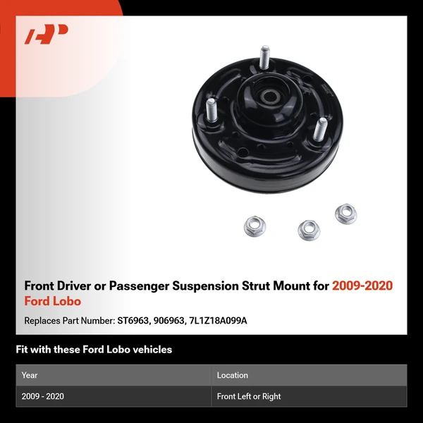 Front Driver or Passenger Suspension Strut Mount for 2009-2020 Ford Lobo