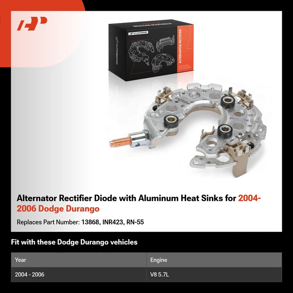 Alternator Rectifier Diode with Aluminum Heat Sinks for 2004-2006 Dodge Durango