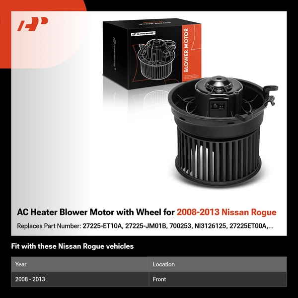 AC Heater Blower Motor with Wheel for 2008-2013 Nissan Rogue