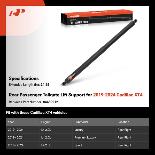 Rear Passenger Tailgate Lift Support for 2019-2024 Cadillac XT4