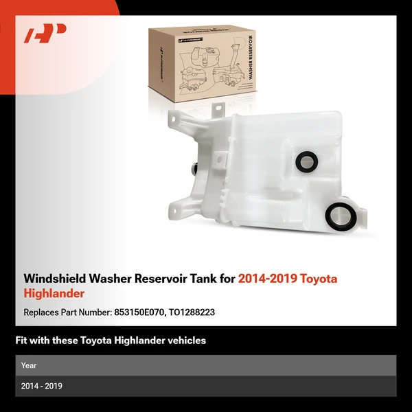 Windshield Washer Reservoir Tank for 2014-2019 Toyota Highlander
