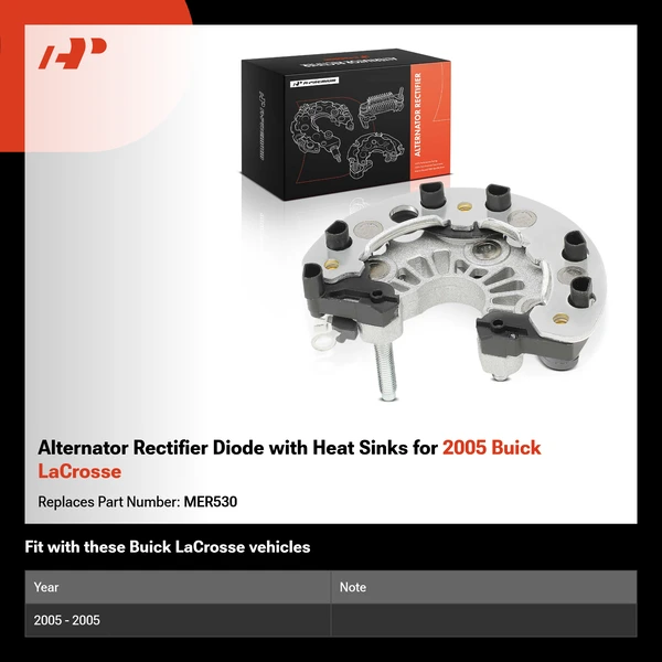 Alternator Rectifier Diode with Heat Sinks for 2005 Buick LaCrosse