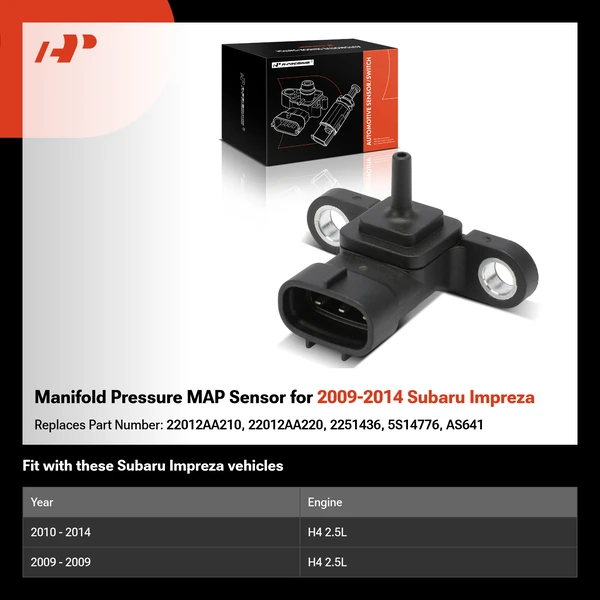 Manifold Pressure MAP Sensor for 2009-2014 Subaru Impreza