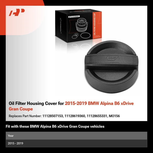 Oil Filter Housing Cover for 2015-2019 BMW Alpina B6 xDrive Gran Coupe