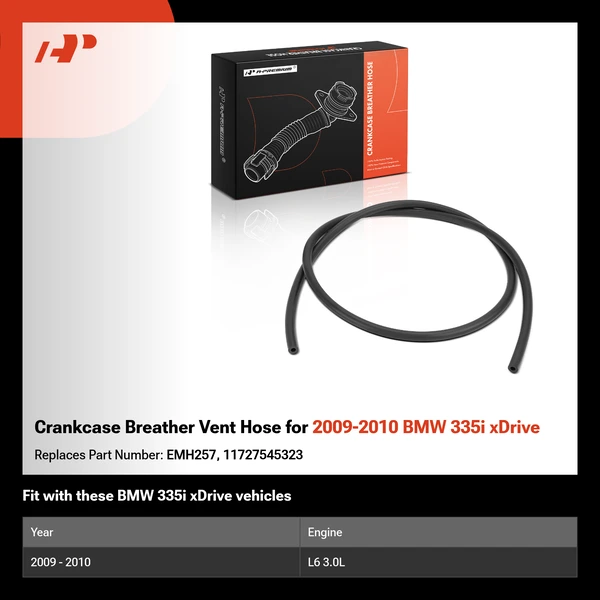 Crankcase Breather Vent Hose for 2009-2010 BMW 335i xDrive