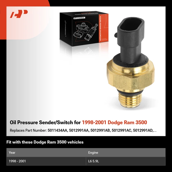 Oil Pressure Sender/Switch for 1998-2001 Dodge Ram 3500
