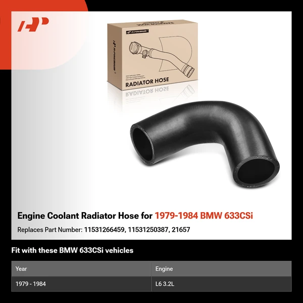Engine Coolant Radiator Hose for 1979-1984 BMW 633CSi