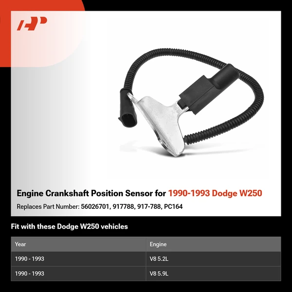 Engine Crankshaft Position Sensor for 1990-1993 Dodge W250