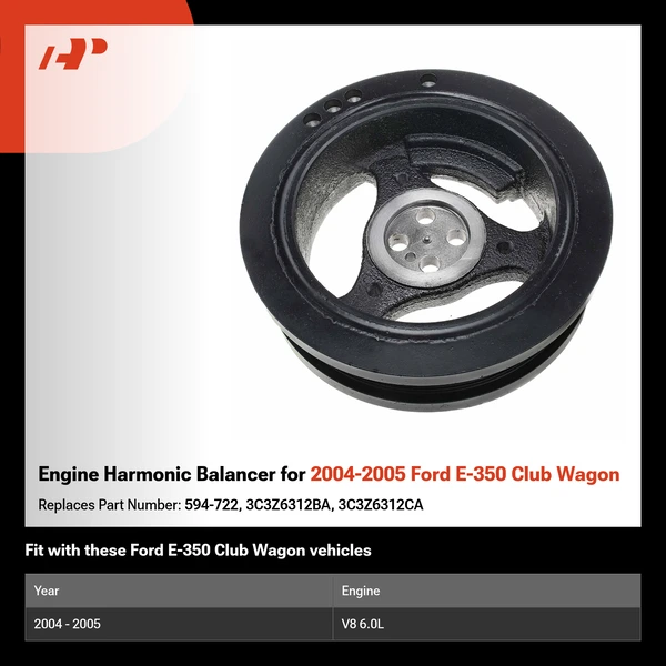 Engine Harmonic Balancer for 2004-2005 Ford E-350 Club Wagon