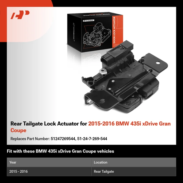 Rear Tailgate Lock Actuator for 2015-2016 BMW 435i xDrive Gran Coupe