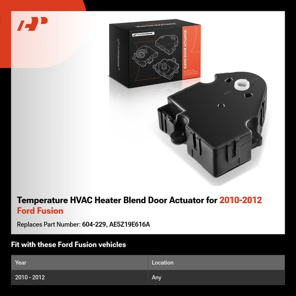 Temperature HVAC Heater Blend Door Actuator for 2010-2012 Ford Fusion