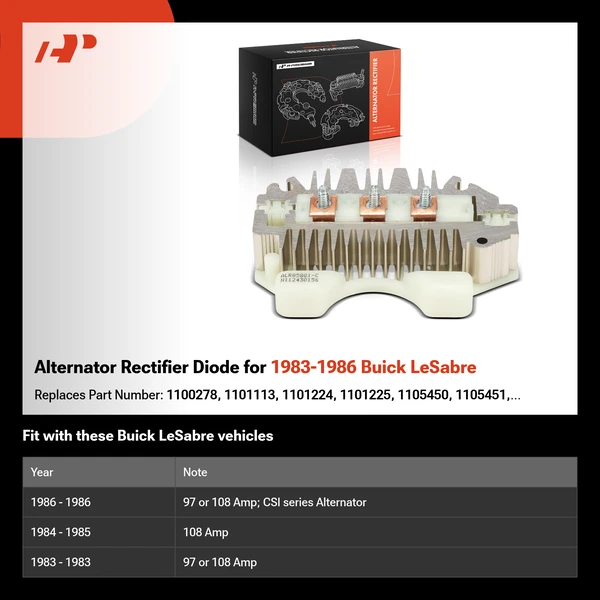 Alternator Rectifier Diode for 1983-1986 Buick LeSabre