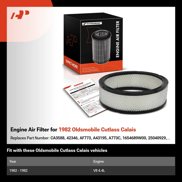Engine Air Filter for 1982 Oldsmobile Cutlass Calais