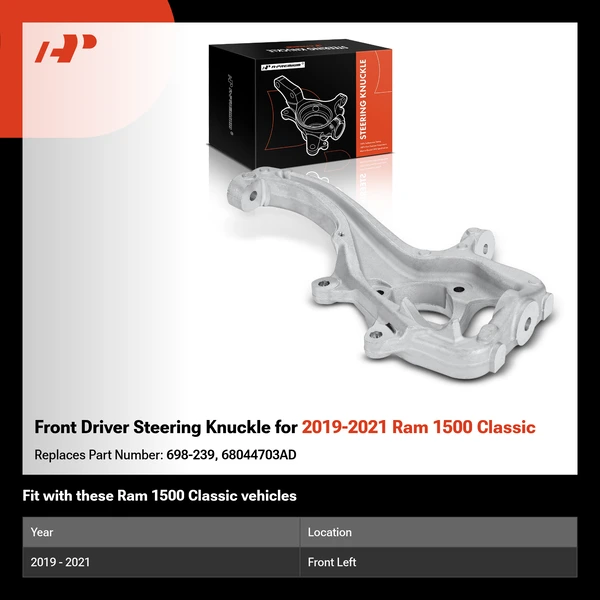 Front Driver Steering Knuckle for 2019-2021 Ram 1500 Classic