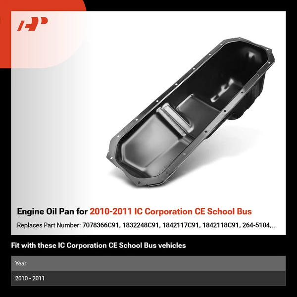 Engine Oil Pan for 2010-2011 IC Corporation CE School Bus