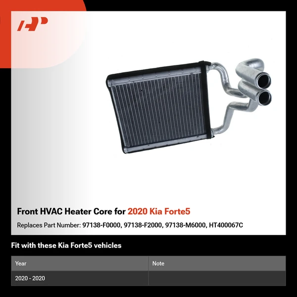 Front HVAC Heater Core for 2020 Kia Forte5