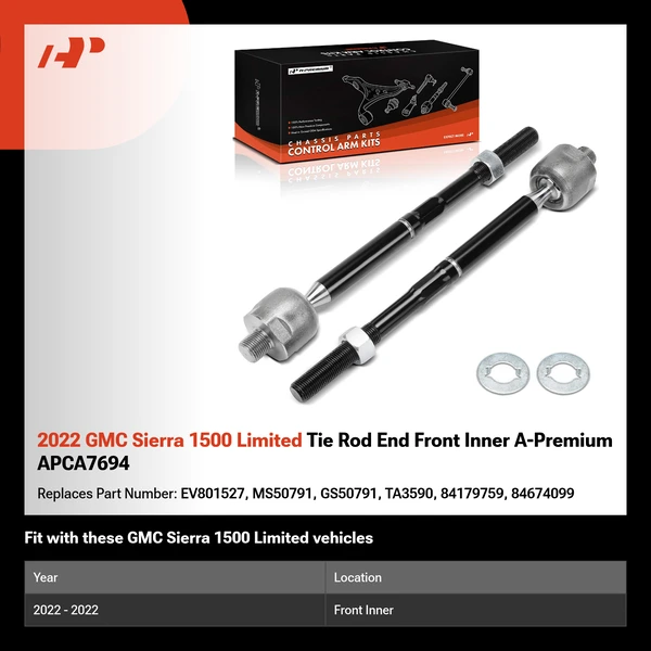2022 GMC Sierra 1500 Limited Tie Rod End Front Inner A-Premium APCA7694
