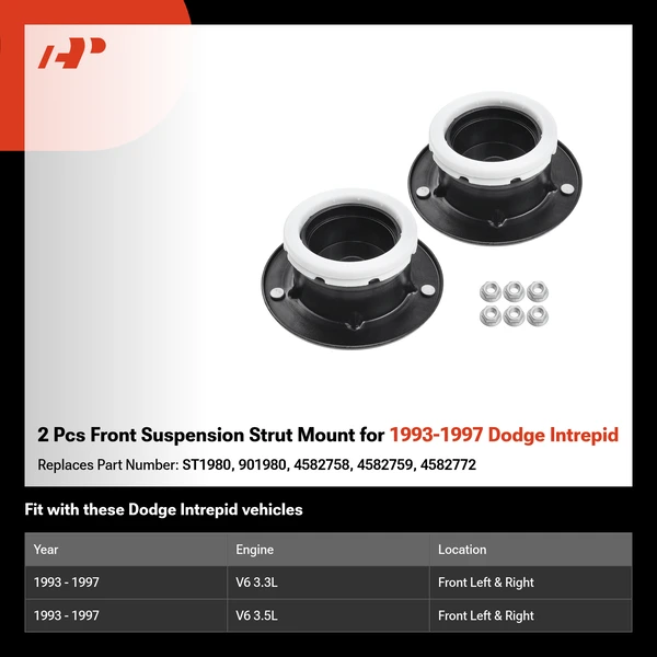 2 Pcs Front Suspension Strut Mount for 1993-1997 Dodge Intrepid