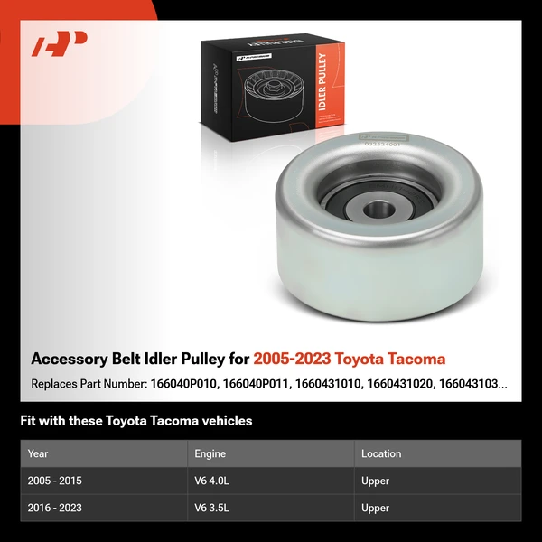 Accessory Belt Idler Pulley for 2005-2023 Toyota Tacoma