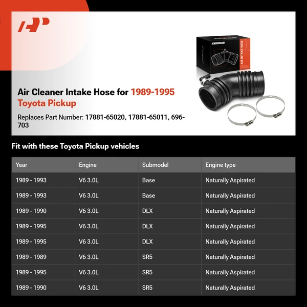Air Cleaner Intake Hose for 1989-1995 Toyota Pickup
