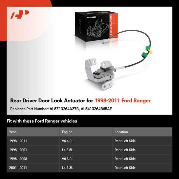 Rear Driver Door Lock Actuator for 1998-2011 Ford Ranger