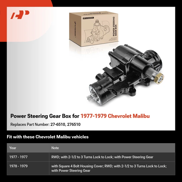 Power Steering Gear Box for 1977-1979 Chevrolet Malibu
