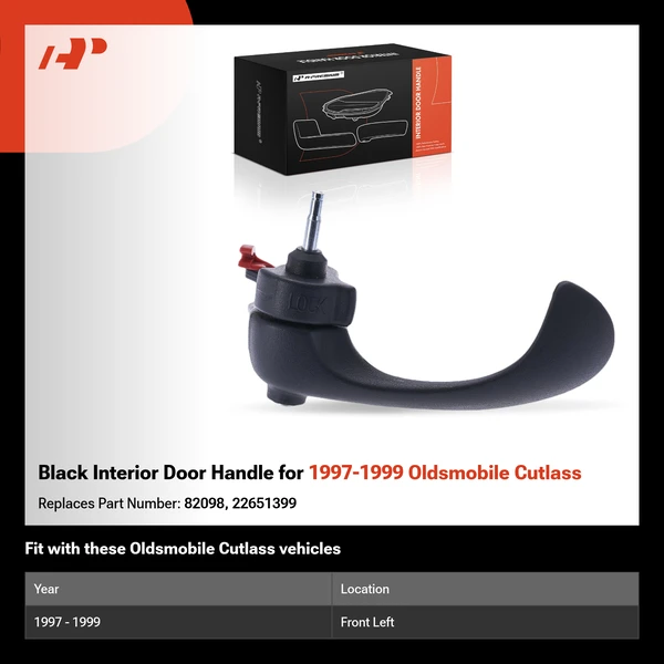Black Interior Door Handle for 1997-1999 Oldsmobile Cutlass
