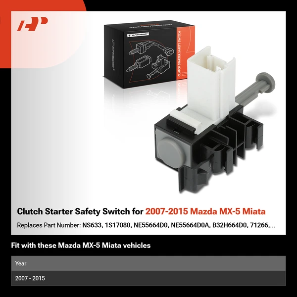 Clutch Starter Safety Switch for 2007-2015 Mazda MX-5 Miata