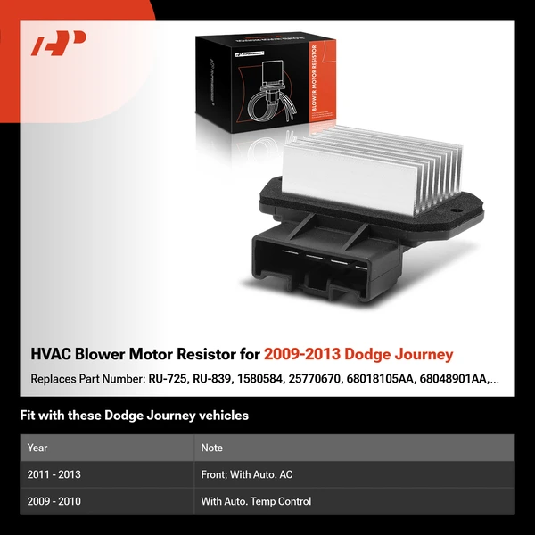 HVAC Blower Motor Resistor for 2009-2013 Dodge Journey