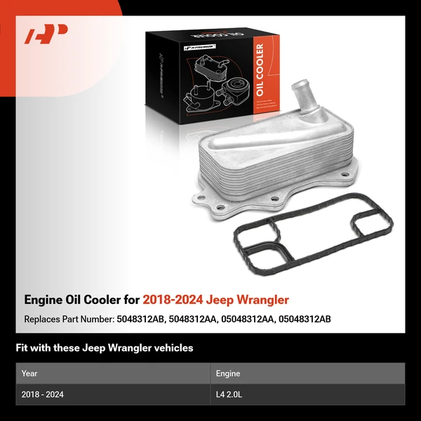 Engine Oil Cooler for 2018-2024 Jeep Wrangler
