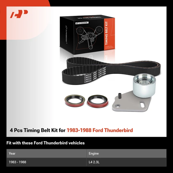 4 Pcs Timing Belt Kit for 1983-1988 Ford Thunderbird