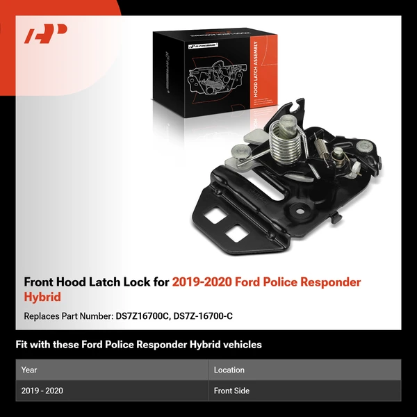 Front Hood Latch Lock for 2019-2020 Ford Police Responder Hybrid