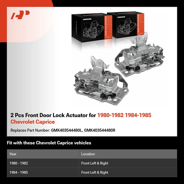 2 Pcs Front Door Lock Actuator for 1980-1982 1984-1985 Chevrolet Caprice