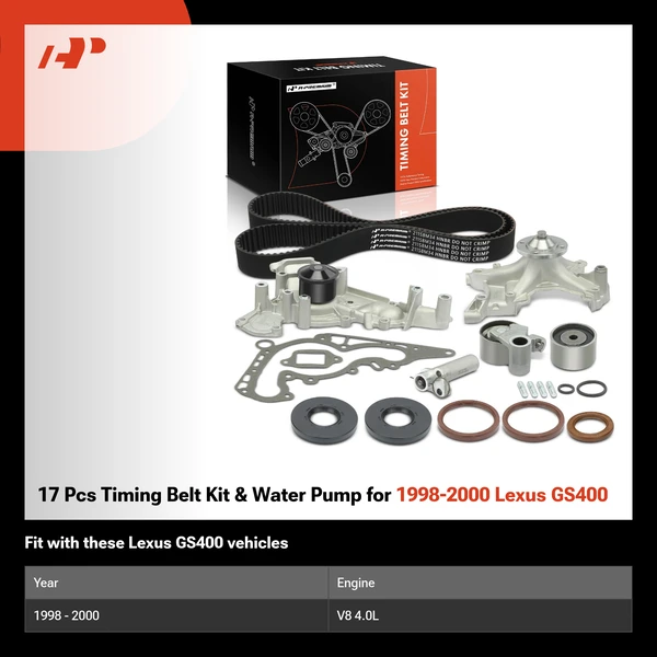 17 Pcs Timing Belt Kit & Water Pump for 1998-2000 Lexus GS400