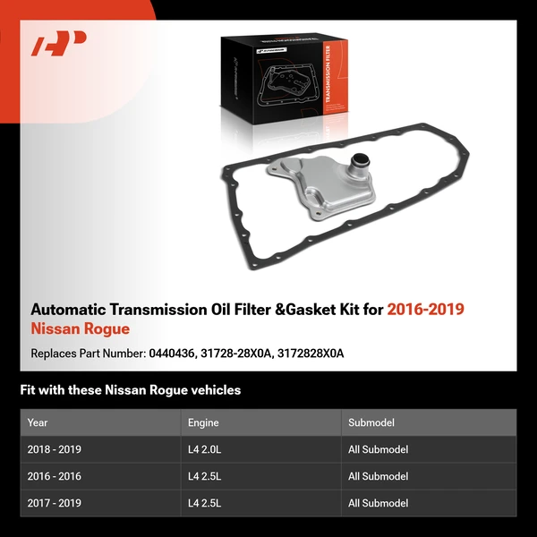 Automatic Transmission Oil Filter &Gasket Kit for 2016-2019 Nissan Rogue