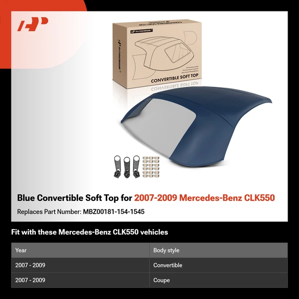 Blue Convertible Soft Top for 2007-2009 Mercedes-Benz CLK550