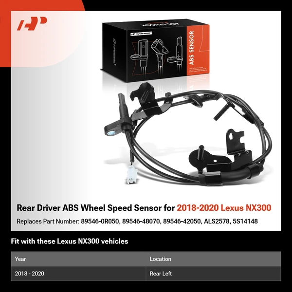 Rear Driver ABS Wheel Speed Sensor for 2018-2020 Lexus NX300