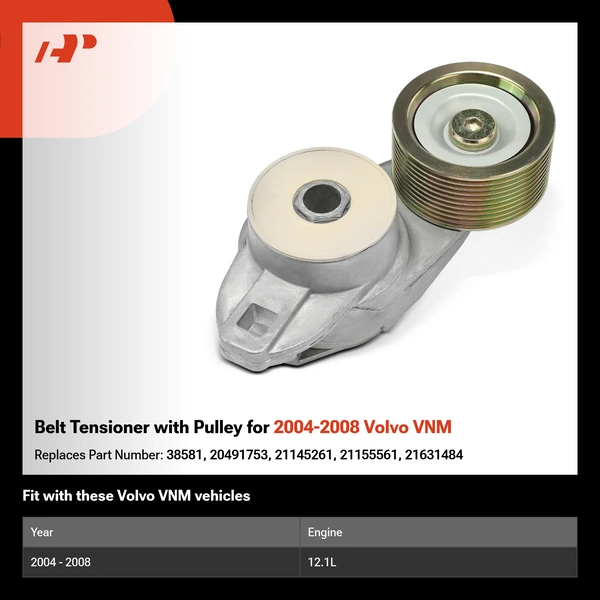 Belt Tensioner with Pulley for 2004-2008 Volvo VNM