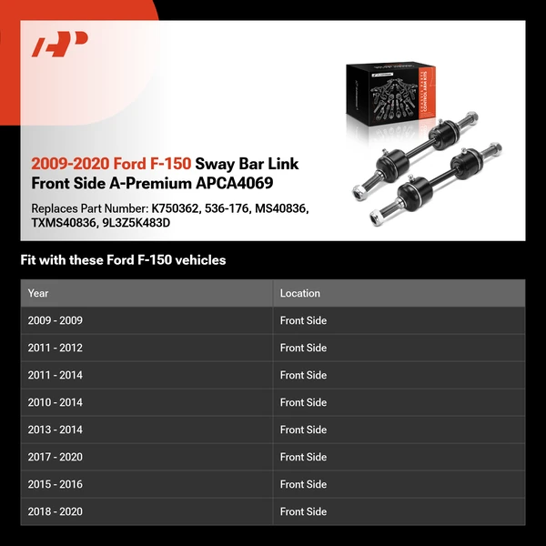2009-2020 Ford F-150 Sway Bar Link Front Side A-Premium APCA4069