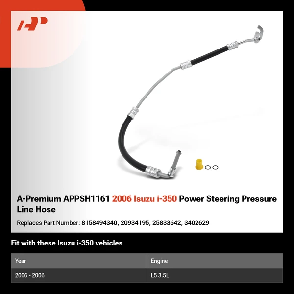 A-Premium APPSH1161 2006 Isuzu i-350 Power Steering Pressure Line Hose