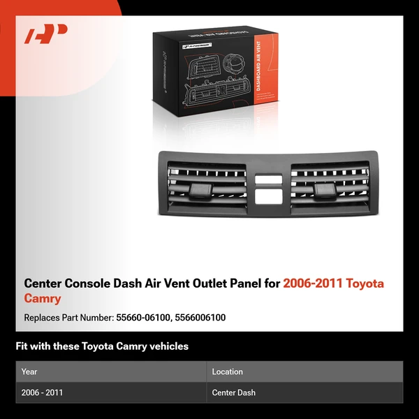 Center Console Dash Air Vent Outlet Panel for 2006-2011 Toyota Camry
