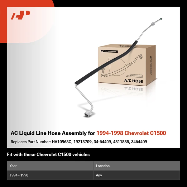 AC Liquid Line Hose Assembly for 1994-1998 Chevrolet C1500