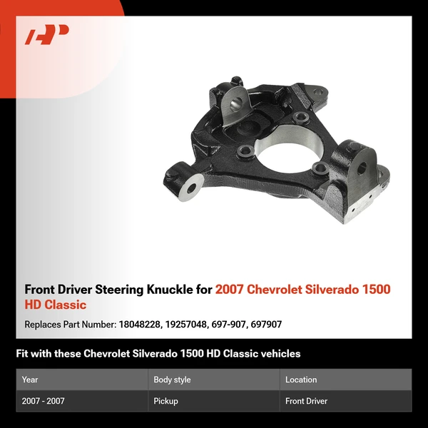 Front Driver Steering Knuckle for 2007 Chevrolet Silverado 1500 HD Classic
