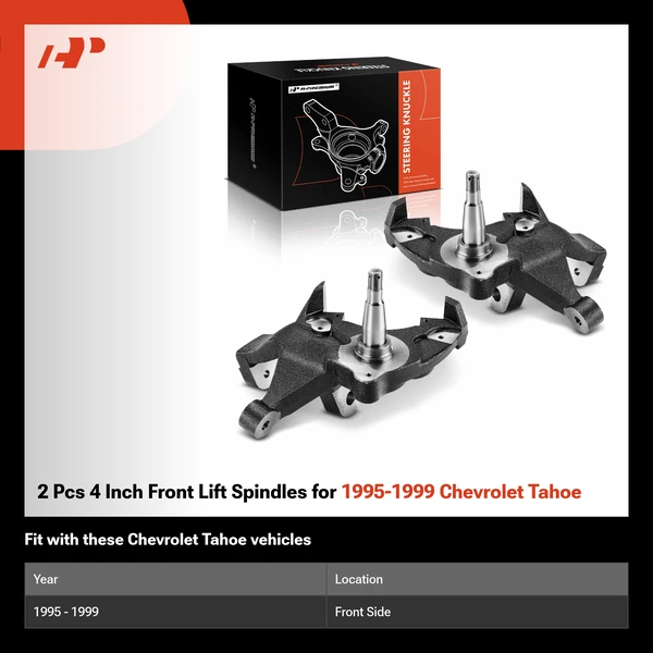2 Pcs 4 Inch Front Lift Spindles for 1995-1999 Chevrolet Tahoe